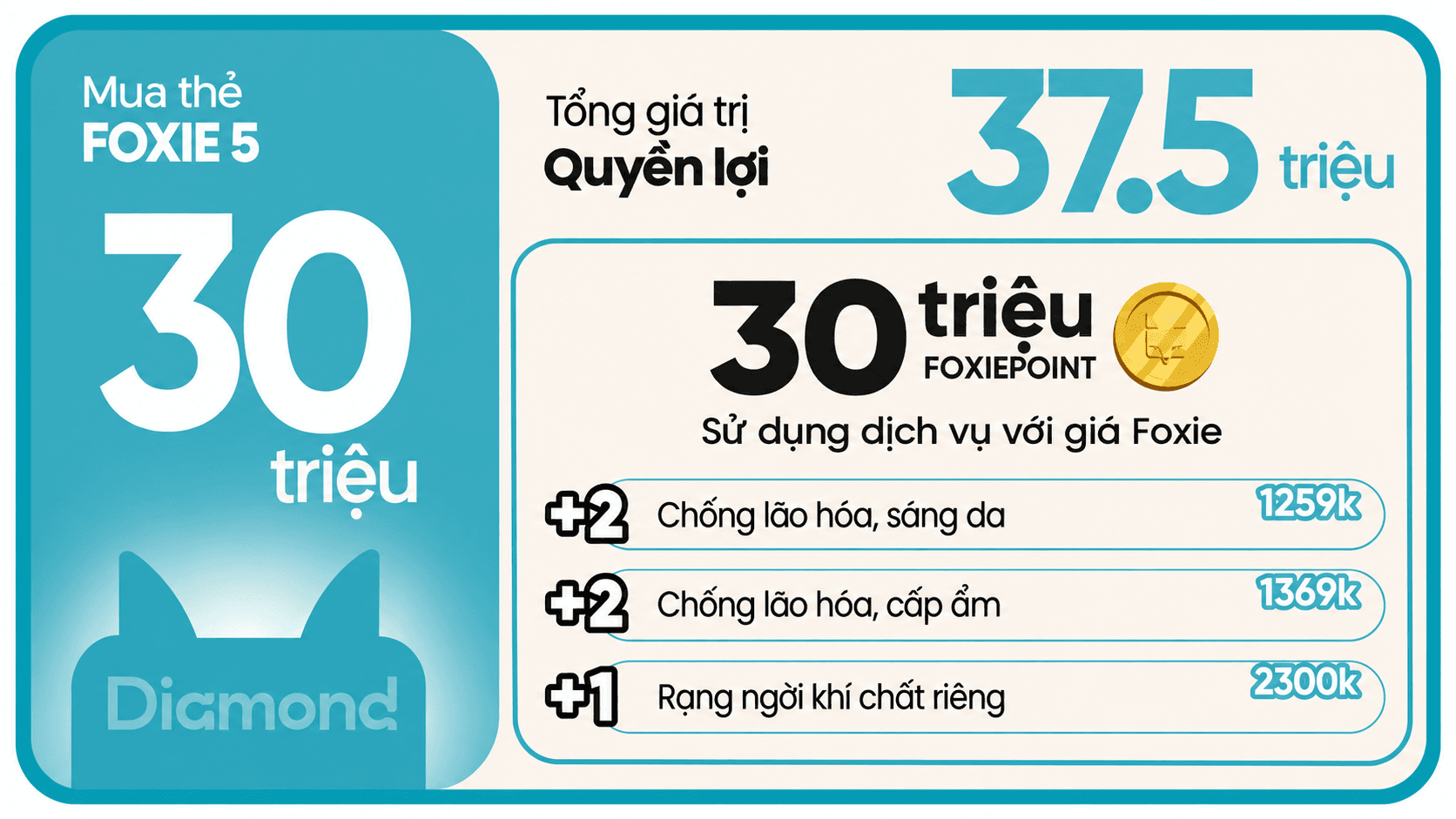 Foxie Diamond 30 triệu